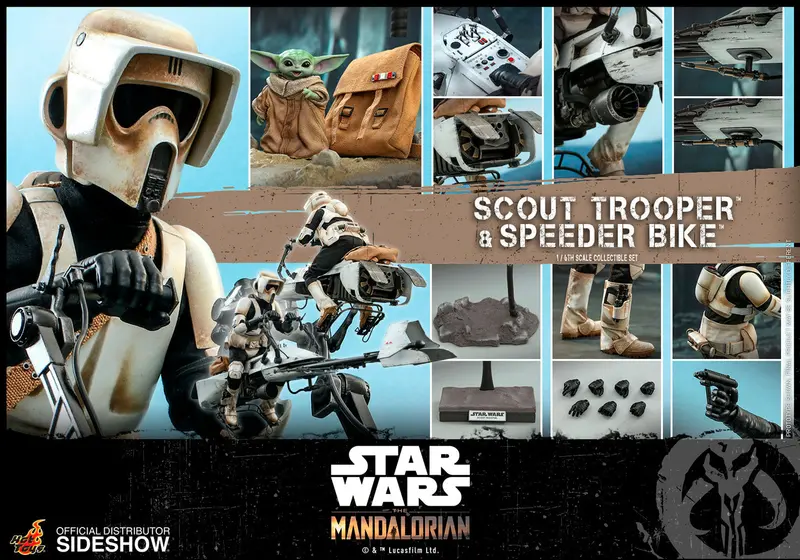 Hot Toys 1/6 The Mandalorian Scout Trooper And Speeder Bike Scale Figure Tms017 1