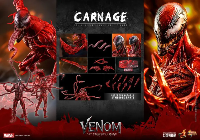Hot Toys 1/6 Venom: Let There Be Carnage Carnage (Standard Edition) Sixth Scale Action Figure Mms619 1
