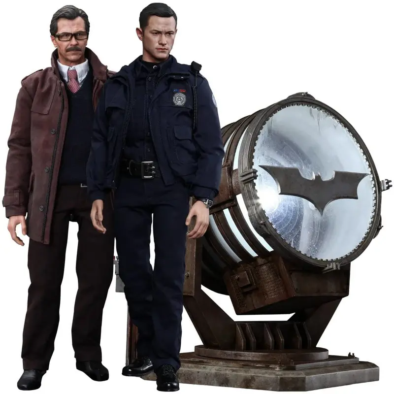 Hot Toys The Dark Knight Rises John Blake (Robin) And Jim Gordon With Bat-Signal 1/6 Scale Action Figure Mms275 1