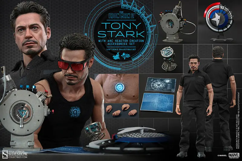Hot Toys Tony Stark With Arc Reactor Creation Accessories Collectible Set Iron Man 2 1/6 Scale Action Figure Mms273 1
