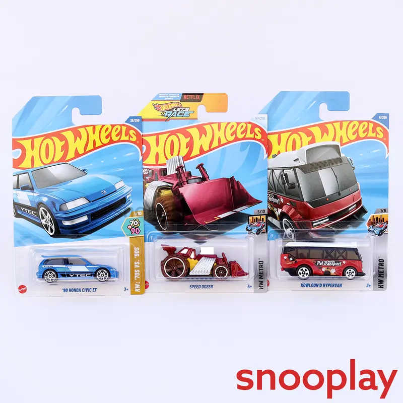 Hot Wheels Set Of 3 [Hw 265] - Kowloon'd Hypervan, Speed Dozer, '90 Honda Civic Ef 1