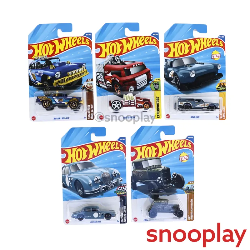 Hot Wheels Set Of 5  [Hw 440] - Ford Model A Custom/Personnalise '31, Big-Air Bel-Air, Crate Racer, Jaguar Mk1, Gone Mad 1