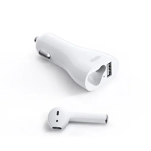 Joyroom Jr-Cp1 Car Charger With Bluetooth Earphone Touch Sensor On Earbud V5.0 1