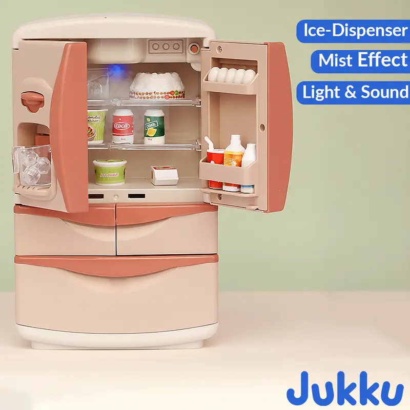 Jukku Premium Refrigerator Play Set With Ice-Dispenser, Realistic Mist, Light & Sound (3-8 Years) 1