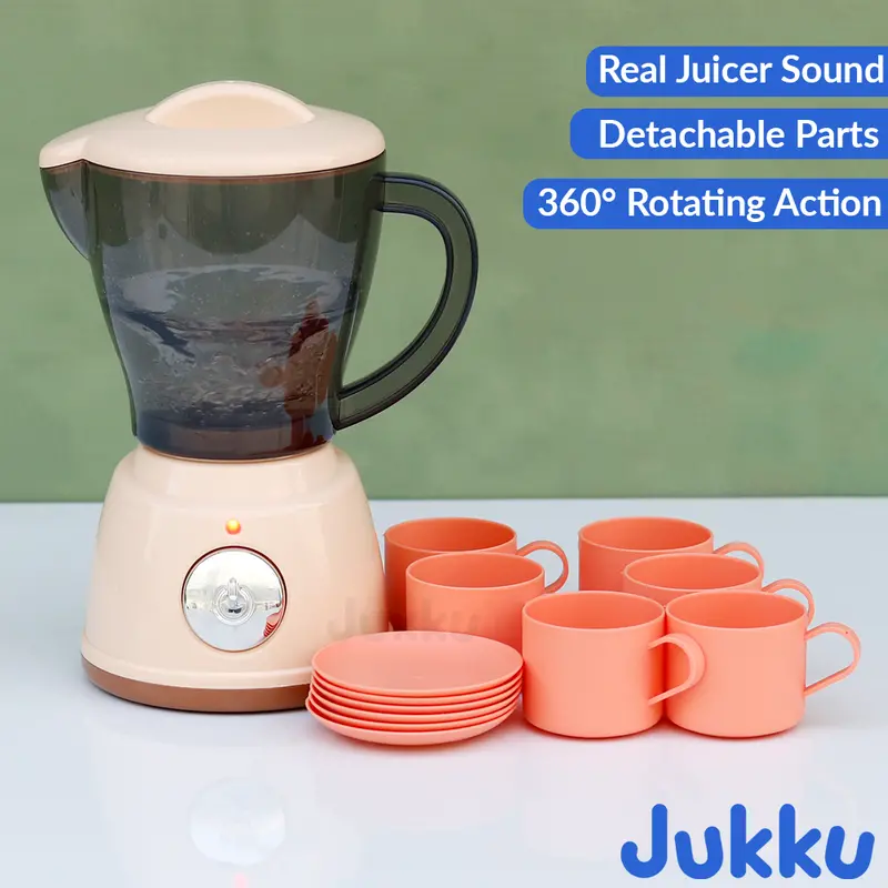 Jukku Realistic Little Chef’S Juicer Play Set With Cup-Plates, Lights & Real Juicer Sound (3-8 Years) 1