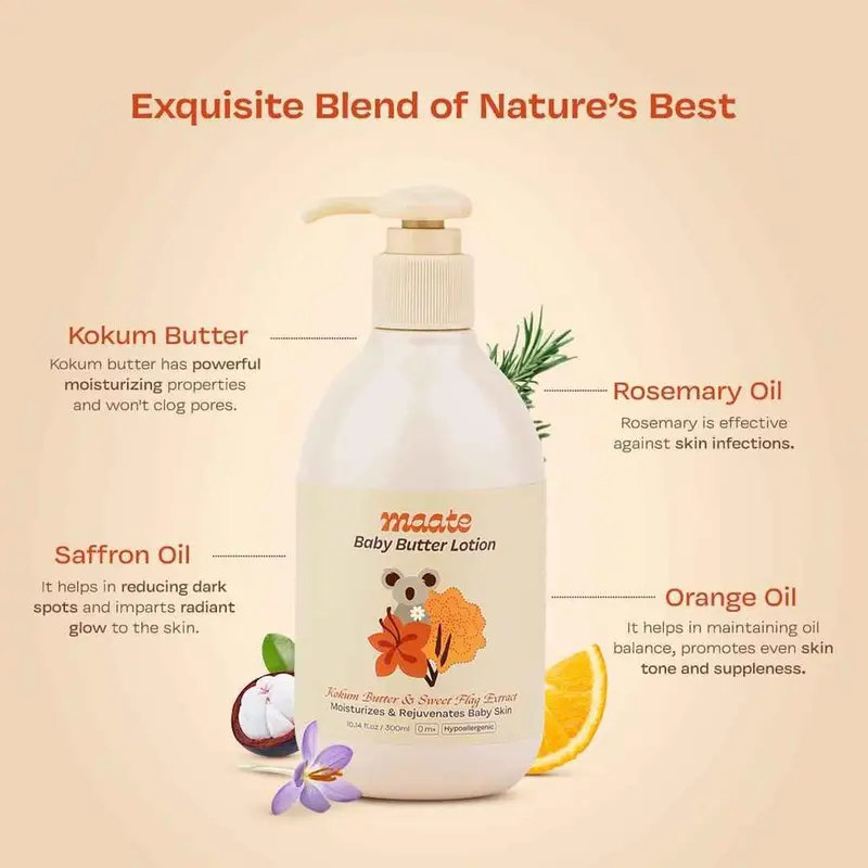 Maate Baby Butter Lotion - Hypoallergenic | Deep Hydration - 300 Ml 1
