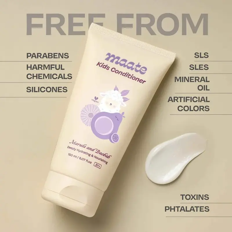 Maate Kids Conditioner - Naturally Nourish, Detangle, And Shine Kids' Hair - 150 Ml 1