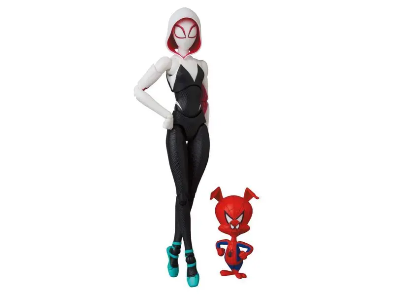 Mafex No. 134 Spider-Man Into The Spider-Verse Spider-Gwen (Gwen Stacy) & Spider-Ham Action Figure 1