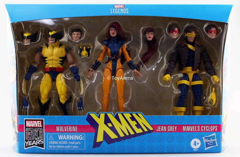 Marvel Legends 80Th Anniversary X-Men Three-Pack Wolverine, Jean Grey, Cyclops Action Figure 1