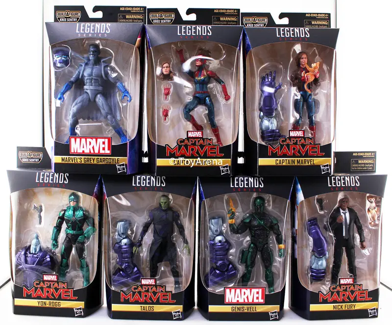 Marvel Legends Captain Marvel Wave 1 Set Of 7 (Kree Sentry Baf) Action Figures 1