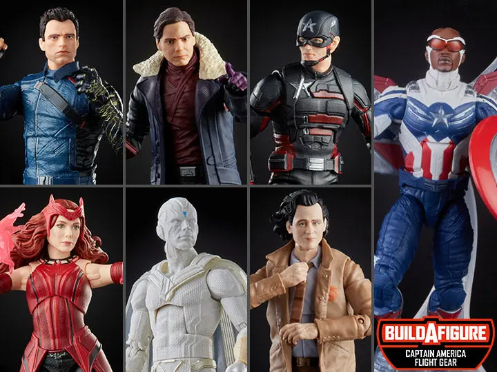 Marvel Legends Disney+ Wave (Baf Captain America Flight Gear) Set Of 7 1