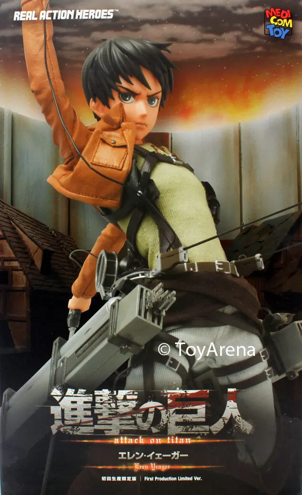 Medicom 1/6 Rah Attack On Titan Eren Yeager 12" Real Action Heroes Action Figure 1