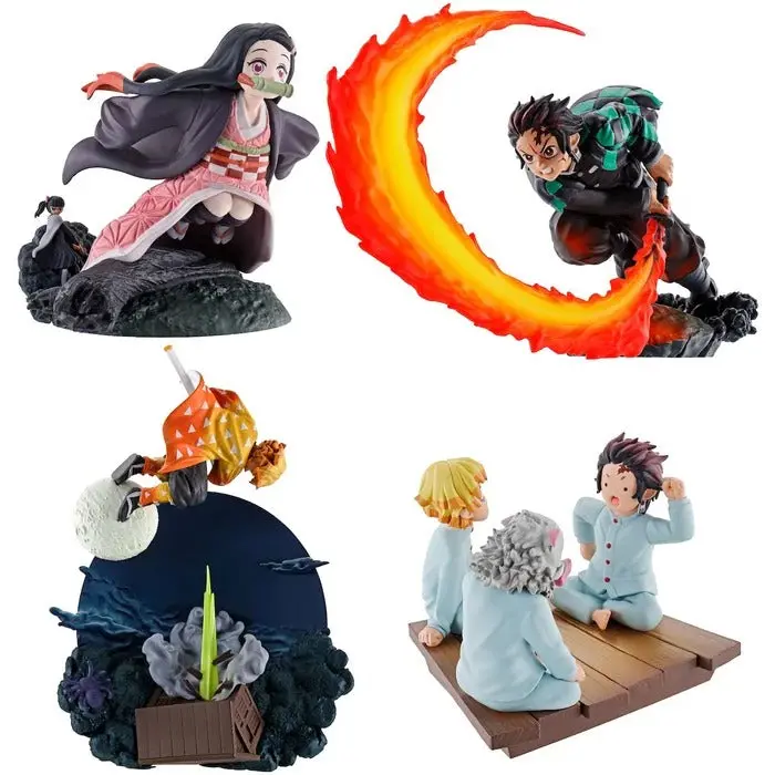 Megahouse Demon Slayer: Kimetsu No Yaiba Petitrama Vol. 1 Trading Figures Sealed Box Set Of 4 1