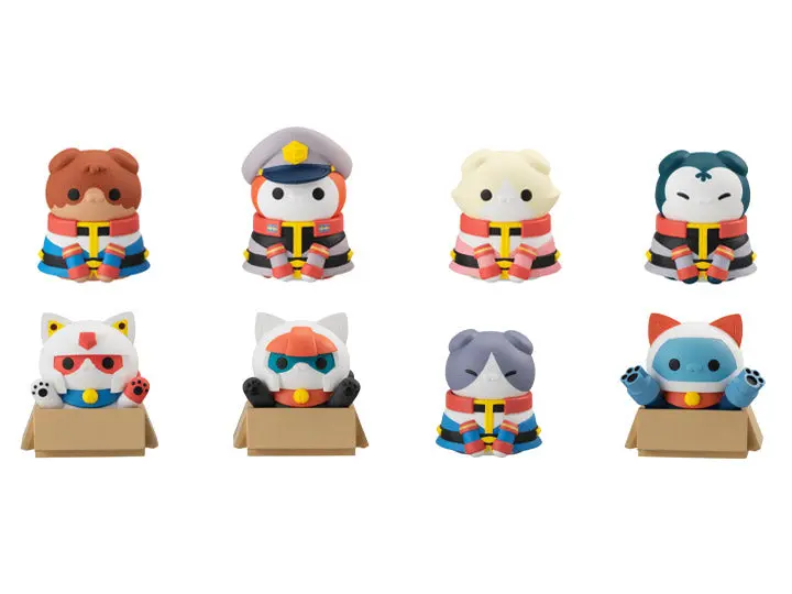 Megahouse Mobile Suit Gundam Nyandam! Earth Federation Forces Trading Figures Box Set Of 8 1