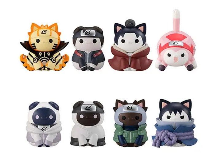 Megahouse Naruto Nyaruto! Fourth Great Ninja War Trading Figures Box Set Of 8 1