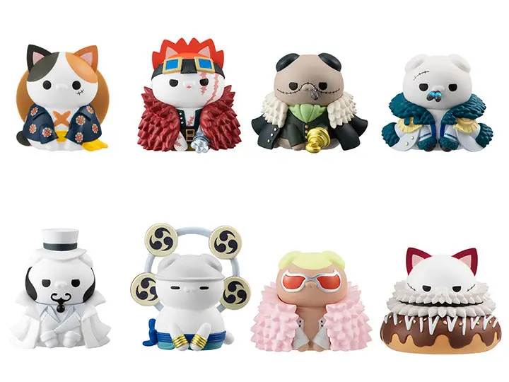 Megahouse One Piece Nyan Piece Nyaan! Luffy With Rivals Ver. Trading Figures Box Set Of 8 1