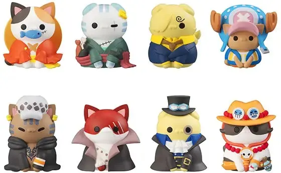 Megahouse One Piece Nyan Piece Nyaan! Vol. 1 I'm Going To Be King Of Paw-Rates!! Trading Figures Box Set Of 8 1