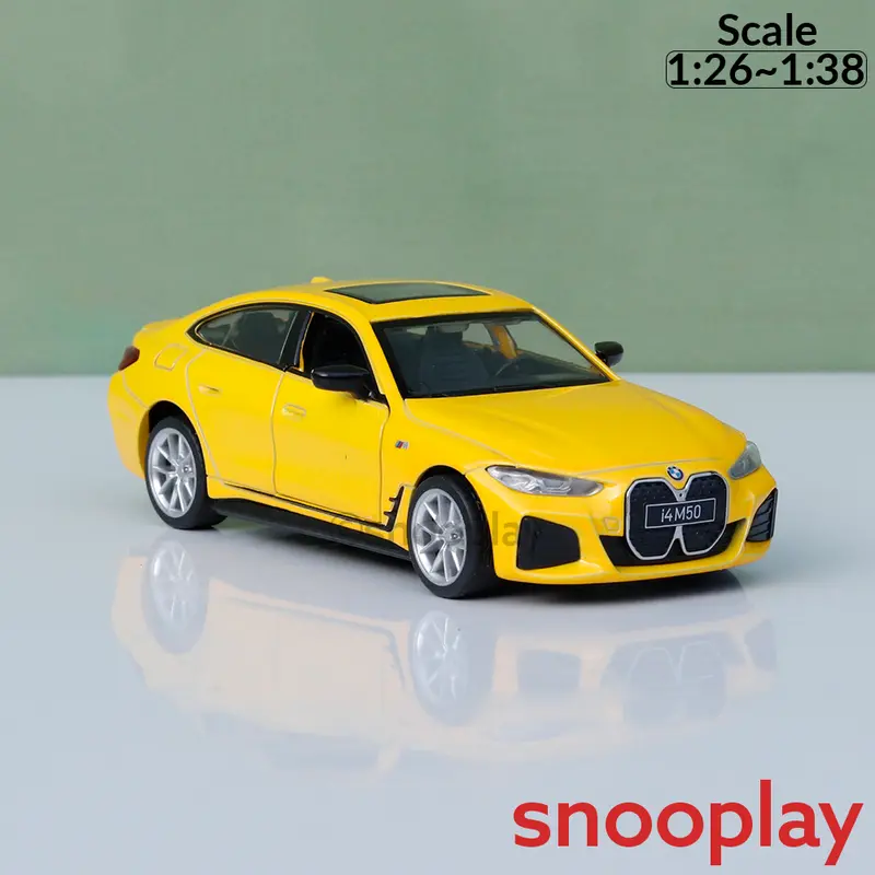 Metal Speed Zone Original Bmw I4 M50 Licensed Diecast Car With Openable Doors | 1:26~1:38 Scale (14 Years Till Grown Ups) | Assorted Colors 1