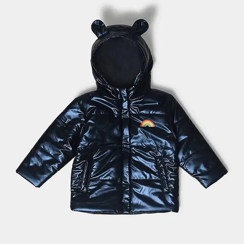 Mi Arcus Puffer Blue Jacket With Front Zip-Opening & Welt Pockets. 1
