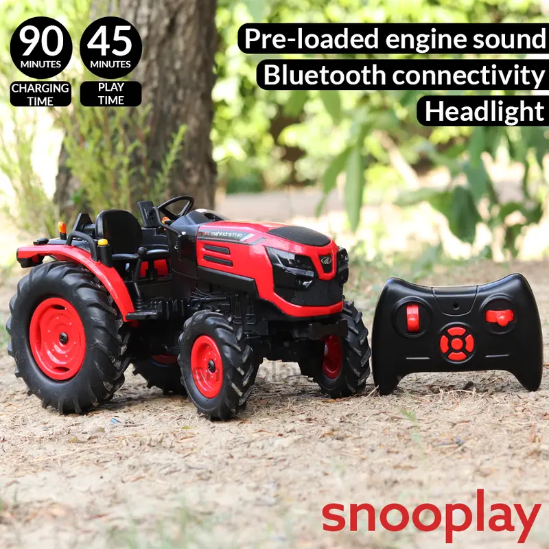 Mirana Toys Original Licensed Remote Control Mahindra 3140 Oja Atv Tractor | Bluetooth Speaker, Pre-Loaded Engine Sound, Volume Control | 1:12 Scale (4-12 Years) 1