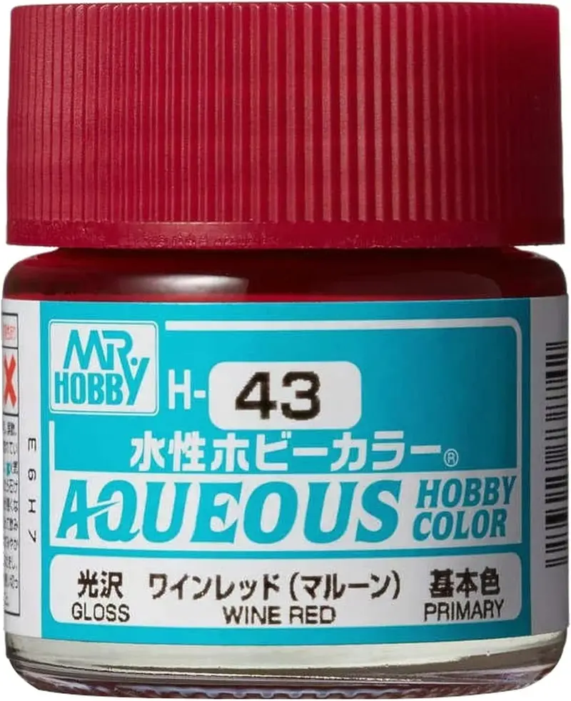 Mr. Hobby Aqueous Hobby Color H43 Gloss Wine Red 10Ml Bottle 1