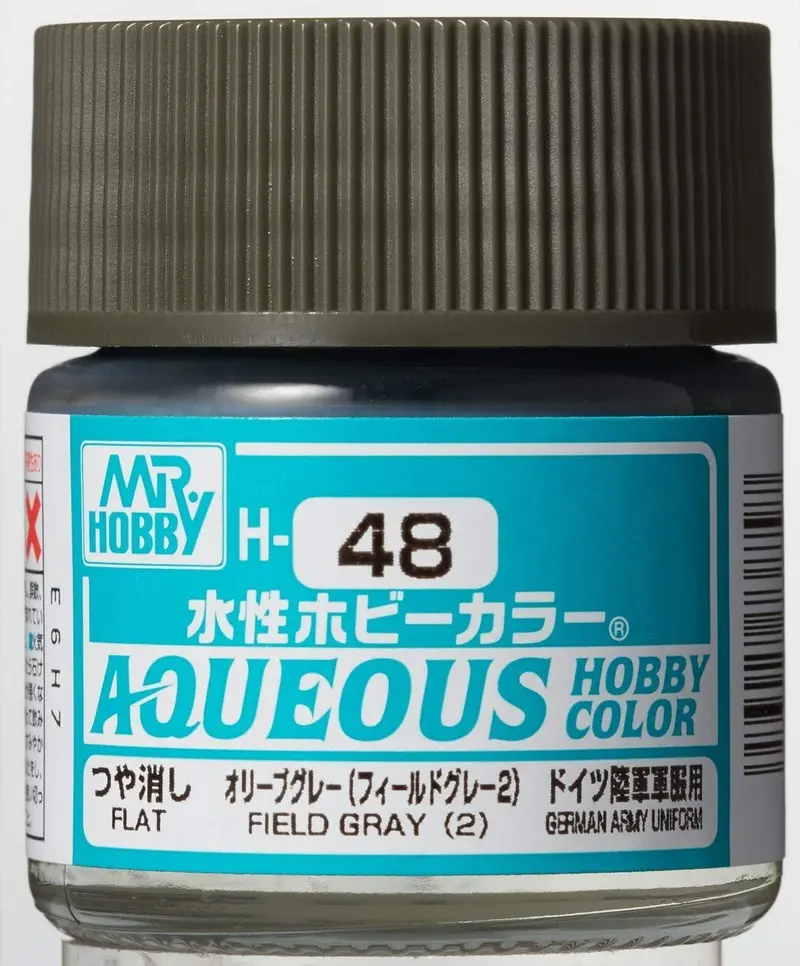 Mr. Hobby Aqueous Hobby Color H48 Flat Olive Gray (Field Gray 2) 10Ml Bottle 1
