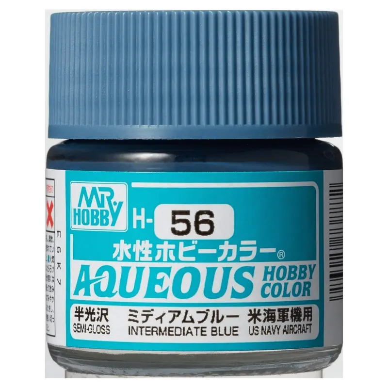 Mr. Hobby Aqueous Hobby Color H56 Semi-Gloss Intermediate Blue 10Ml Bottle 1