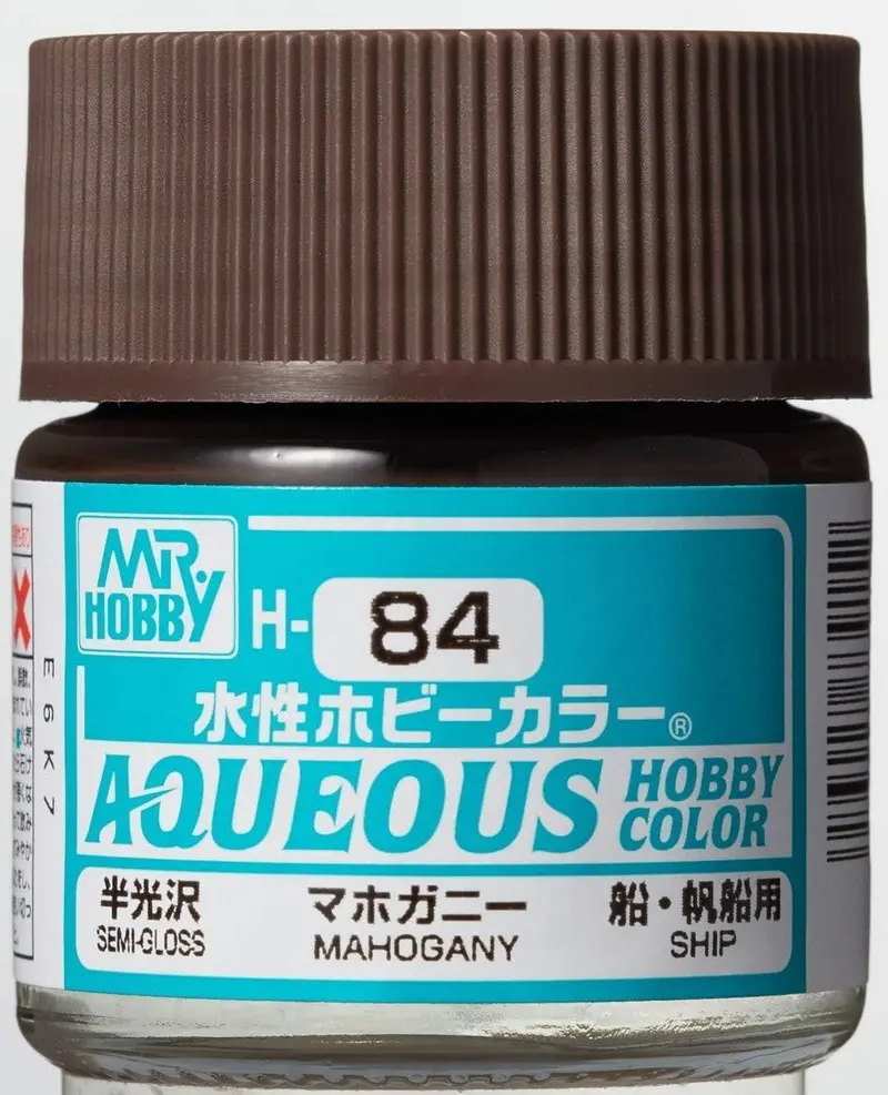 Mr. Hobby Aqueous Hobby Color H84 Semi-Gloss Mahogany 10Ml Bottle 1