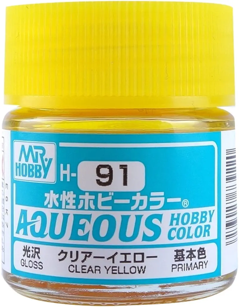 Mr. Hobby Aqueous Hobby Color H91 Gloss Clear Yellow 10Ml Bottle 1