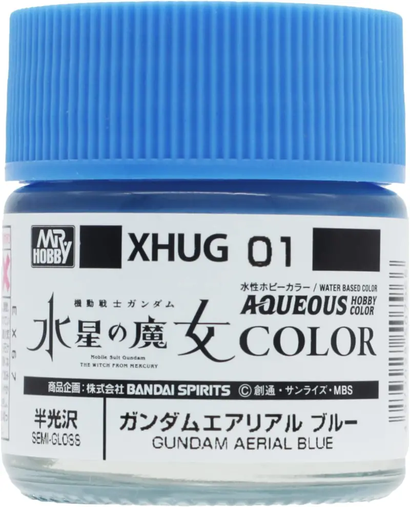 Mr. Hobby Aqueous Hobby Color Witch From Mercury Xhug01 Gundam Aerial Blue Semi Gloss 10Ml Bottle 1
