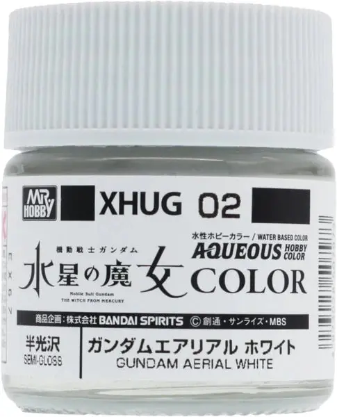 Mr. Hobby Aqueous Hobby Color Witch From Mercury Xhug02 Gundam Aerial White Semi Gloss 10Ml Bottle 1
