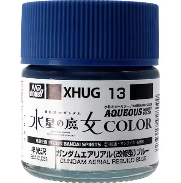 Mr. Hobby Aqueous Hobby Color Witch From Mercury Xhug13 Gundam Aerial Rebuild Blue Semi Gloss 10Ml Bottle 1