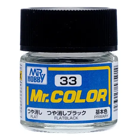 Mr. Hobby Mr. Color C33 Flat Black 10Ml Bottle 1