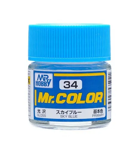 Mr. Hobby Mr. Color C34 Gloss Sky Blue 10Ml Bottle 1