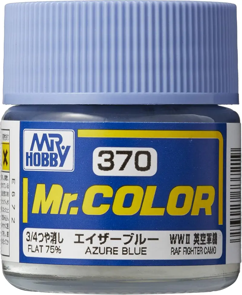 Mr. Hobby Mr. Color C370 75% Flat Azure Blue 10Ml Bottle 1