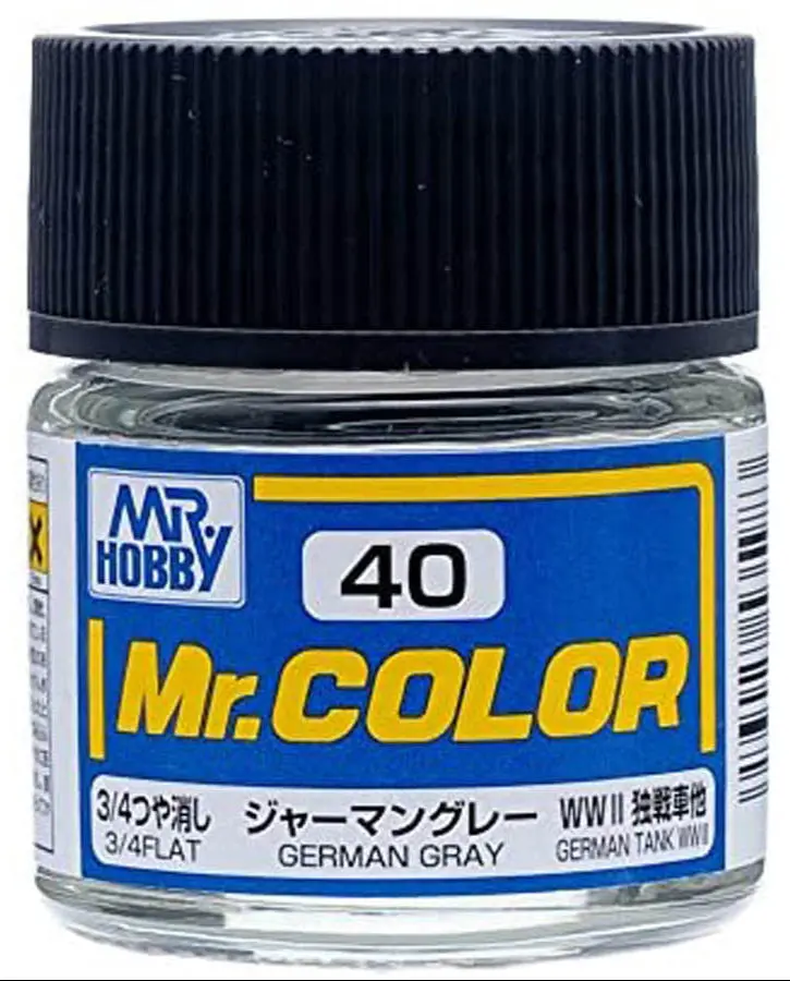 Mr. Hobby Mr. Color C40 3/4 Flat German Gray 10Ml Bottle 1
