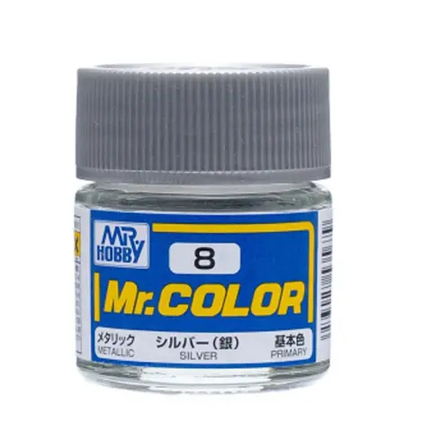 Mr. Hobby Mr. Color C8 Metallic Silver 10Ml Bottle 1