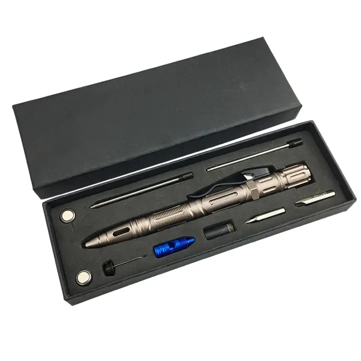 Multi-Function Self Defense Tactical Pen With Emergency Led Light Whistle Glass Breaker Outdoor Survival 1