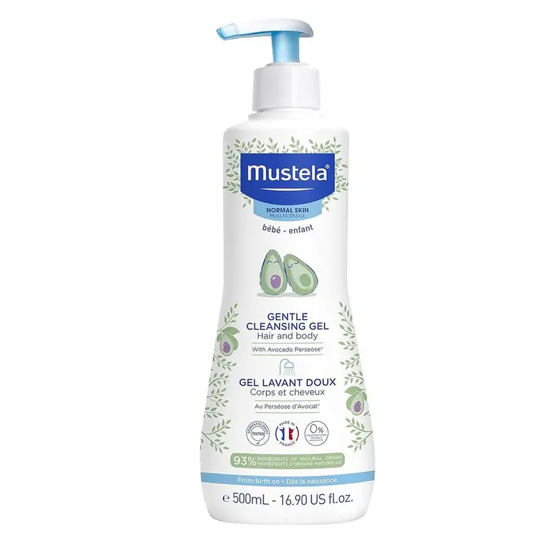 Mustela Gentle Cleansing Gel With Avocado - 500Ml | Head To Toe Wash For Bath 1