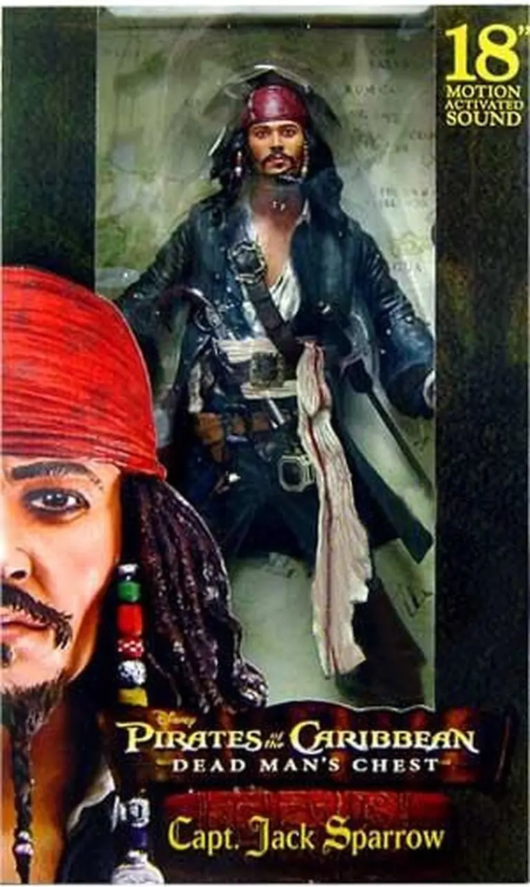 Neca It 18" Pirates Of The Caribbean 1/4 Scale Captain Jack Sparrow Action Figure 1
