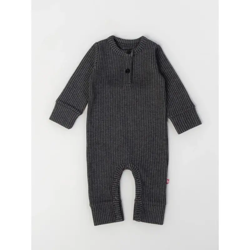 Nino Bambino Charcoal Color Full Sleeve Thermal Romper 1
