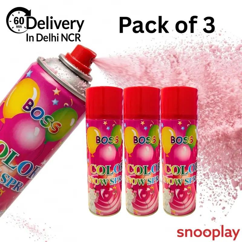 Pack Of 3 Color Snow Spray - 750Ml | Assorted Colors & Prints 1