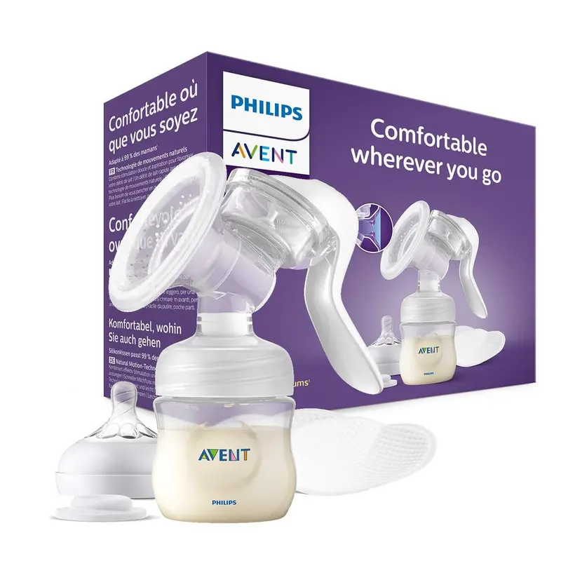 Philips Avent Manual Breast Pump - Soft Cushion Adapts To All Sizes | Combines Suction & Nipple Stimulation | Scf430/10 1