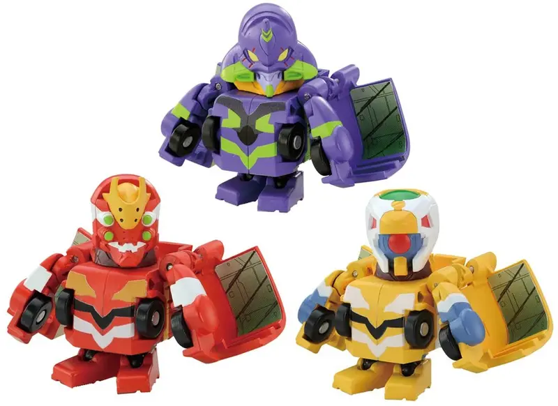 Q Transformers Qtc-02 Evangelion Eva 00 01 02 3 Pack Action Figure 1