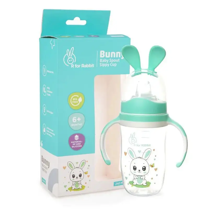 R For Rabbit Bunny Baby Spout Sippy Cup - 240Ml With Soft Silicon Spout 1