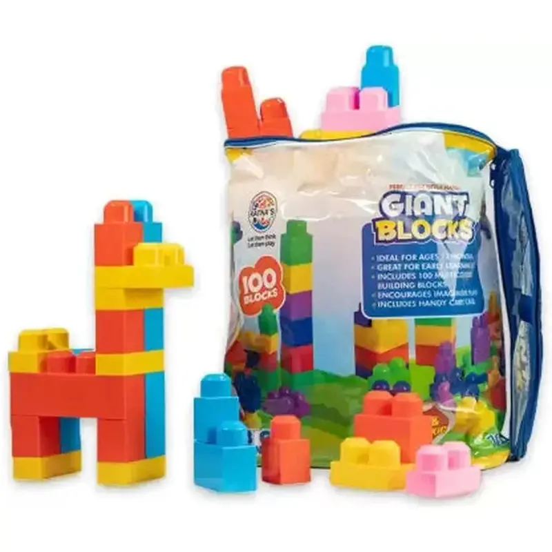 Ratna's Jumbo Creative Blocks - 100 Pieces Construction Set (1-4 Years) 1