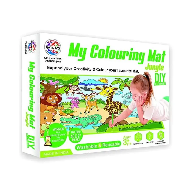 Ratna's Jungle Theme Washable & Reusable Colouring Mat (5-8 Years) 1