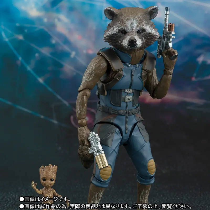 S.H. Figuarts Marvel Rocket & Baby Groot Guardians Of The Galaxy Vol. 2 Action Figure 1