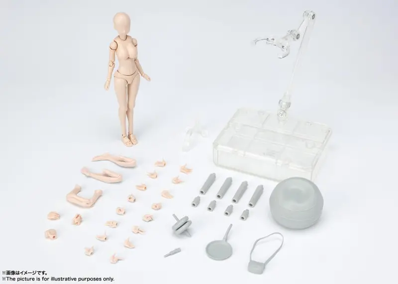 S.H. Figuarts Woman Female Body Chan Dx (Yabuki Kentaro Ver.) Pale Orange Color Ver. Action Figure 1