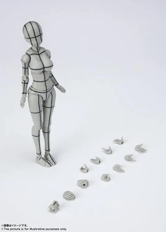 S.H. Figuarts Woman Female Body Chan (Yabuki Kentaro Ver.) Wireframe Gray Color Ver. Action Figure 1